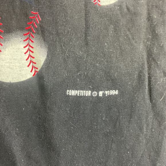 Black VTG Atlanta Braves Baseball ‘94 Competitor Cotton T-Shirt Men's L Preowned - Picture 5 of 5